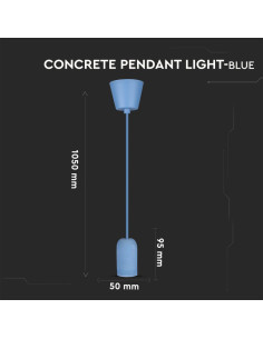 V-TAC Бетонен Пендел Светло Син - 3744 - Цена | LEDs4economy