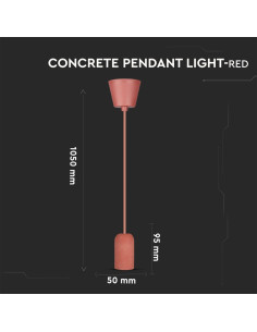 V-TAC Бетонен Пендел Светло Червен - 3743 - Цена | LEDs4economy