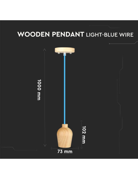 V-TAC Висящ Пендел Син Кабел - 3722 | Leds4economy.com
