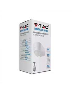 V-TAC Инфраред Датчик За Движение Ъглов Бял 240° - 6613 - Цена | LEDs4economy 2