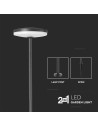 V-TAC 12W LED Градинско Колче D150xH800 3000K Антрацит IP65 - 23021 - 4