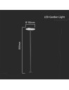 V-TAC 12W LED Градинско Колче D150xH800 3000K Антрацит IP65 - 23021 - 8
