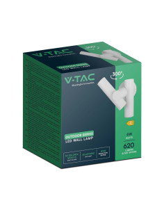 V-TAC 2x2.6W Стенен Спот Бял 3000К IP44 - 10474 - Цена | LEDs4economy 2