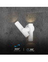 V-TAC 2x2.6W Стенен Спот Бял 3000К IP44 - 10474 - 8