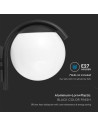 V-TAC E27 Стенен Аплик Черна Сфера PC Опал IP44 - 10420 - 3