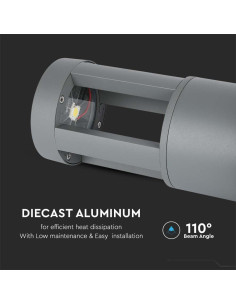 V-TAC 10W LED Наземна Лампа Сиво Тяло 25см 4000К - 128320 - Цена | LEDs4economy 2