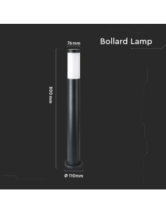 V-TAC Е27 Градинска Лампа 80cm Неръждавейка Стомана Черен IP44 - 8978 - Цена | LEDs4economy 2