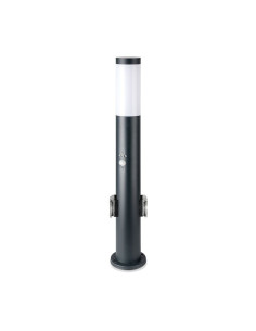 V-TAC Е27 Градинска Лампа 60cm PIR Сензор + 2 Контакта Неръждавейка Сив IP44 - 8976 - Цена | LEDs4economy