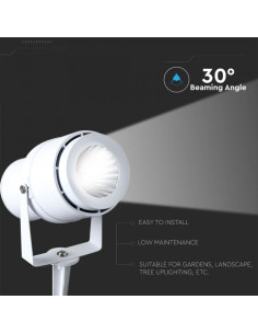 V-TAC 12W Градинска Лампа Тип Колче Бяло Тяло Зелено - 7549 - Цена | LEDs4economy 2