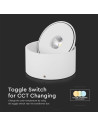 V-TAC 20W LED Луна Външен Монтаж 3 в 1 Бяло Тяло - 23155 - 3