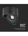 V-TAC 28W LED Луна Външен Монтаж 3 в 1 Черно Тяло - 23158 - 10