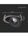 V-TAC 20W LED COB Луна 3 в 1 Черно Тяло - 10580 - 2