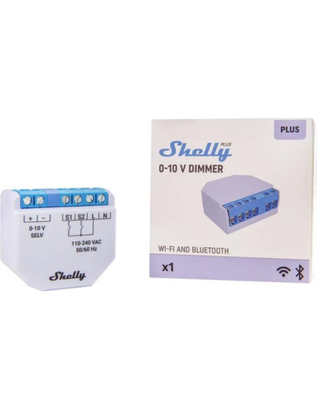 Shelly Микромодул Smart реле 1х димер 0-10V изисква неутрала Shelly Plus 0-10V Dimmer - 265703