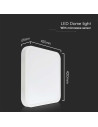 V-TAC 36W LED Плафон Квадрат Микровълнов Сензор Бяла Рамка 4000К IP44 - 76681 - 7