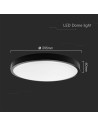 V-TAC 36W LED Плафон Кръг Черна Рамка 6400К IP44 - 76411 - 3