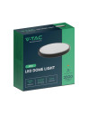 V-TAC 24W LED Плафон Кръг Черна Рамка 4000К IP44 - 76371 - 7