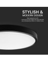 V-TAC 24W LED Плафон Кръг Черна Рамка 3000К IP44 - 76361 - 7