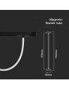 V-TAC 12W LED Магнитен Релсов Осветител Гъвкав 1м. CCT: 3000K Димиращ Черно Тяло - 10277 - 4