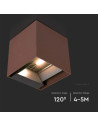 V-TAC 9W COB LED Соларна Стенна Лампа с Батерия 1x2600mAh 16ч. 4000K Кафяво Тяло IP65 - 11889 - 6