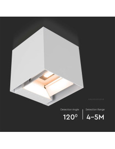V-TAC 9W COB LED Соларна Стенна Лампа с Батерия 1x2600mAh 16ч.3000K Бяло Тяло IP65 - 11886 - Цена | LEDs4economy 2