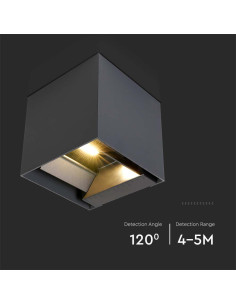 V-TAC 9W COB LED Соларна Стенна Лампа с Батерия 1x2600mAh 16ч.3000K Черно Тяло IP65 - 11884 - Цена | LEDs4economy 2