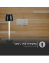 V-TAC 3W LED Настолна Лампа - Воден Ефект 3000 Бяло Тяло - 23095 - 5