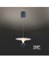 V-TAC 9W LED Висяща Лампа (30x300x1370MM) Бяло+Сиво Тяло 3000 Регулируема - 23103 - 5