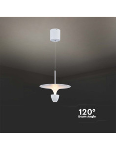 V-TAC 9W LED Висяща Лампа (30x300x1370MM) Бяло Тяло 3000 Регулируема - 23102 - Цена | LEDs4economy 2