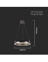 V-TAC LED Осветител 20W Висящ Един Ринг 3000К Кафе - 23098 - 4