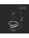 V-TAC LED Осветител 50W Висящ Двеон Ринг 3000К Кафе - 23096 - 3
