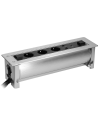 ORNO Мебелна кутия с моторизирано управление, с контакти 3х шуко, 1х HDMI, 2х RJ45, 383x100x100mm, кабели 1.5m, цвят ИНОКС,  - O