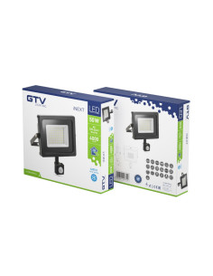 GTV LD-INEXT50W-64 LED прожектор с сензор движение 50W, 6400K, 4000lm, 120°, IP65, черен - Цена | LEDs4economy 2