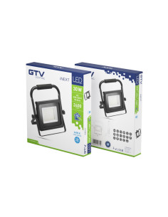 GTV LD-INEXT30WP-64 LED прожектор преносим 30W, 6400K, 2400lm, 120°, IP65, черен - Цена | LEDs4economy 2