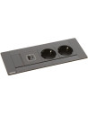 Legrand Мебелна кутия с 2х Шуко и USB тип A+C, кабел 2m, 202x80mm, цвят ЧЕРЕН, Incara Multilink  - 654786