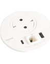 Legrand Модул за вграждане в бюро с 1х Шуко и USB тип A+C, кабел 2m, Ø80mm, цвят БЯЛ, Incara Disq  - 654714 - 2