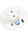 Legrand Модул за вграждане в бюро с 1х Шуко и USB тип A+C, кабел 2m, Ø80mm, цвят БЯЛ, Incara Disq  - 654714 - 3