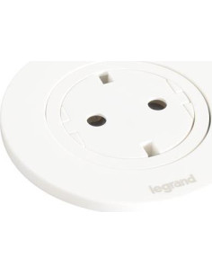 Legrand Модул за вграждане в бюро с 1х Шуко, кабел 2m, Ø60mm, цвят БЯЛ, Incara Disq - 654725 - Цена | LEDs4economy