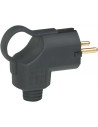 Legrand Щепсел черен Шуко/Фр.стандарт 2P+Т 16A 90° изход на кабел 3х2,5мм2 IP44 250V гумиран /10бр./ - 050252 - Цена | LEDs4econ