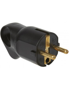 Legrand Щепсел черен 2P+Т 16A 250V с ринг - 050328 - Цена | LEDs4economy