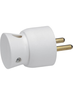 Legrand Щепсел бял 2P+Т 16A френски 90° изход на кабела 250V - 050416 - Цена | LEDs4economy