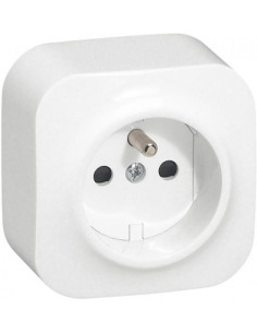 Legrand Контакт френски стандарт ЕДИНИЧЕН IP21 открит монтаж Forix Бял - 782417 - Цена | LEDs4economy