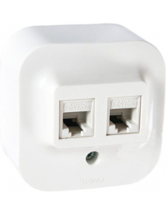 Legrand Розетка RJ11+RJ45 cat.5e IP21 открит монтаж цвят Бял Forix - 782421 - Цена | LEDs4economy