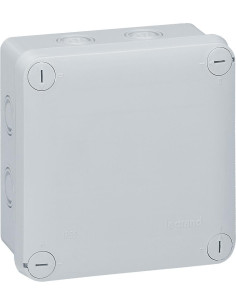 Legrand Разклонителна кутия открит монтаж 105x105x55мм гладка IP55 цвят Сив Plexo - 092024 - Цена | LEDs4economy