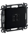 Legrand Розетка 2хUSB за зареждане тип C+C 3A 15W цвят Черен Valena Life - 756307 - Цена | LEDs4economy