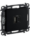 Legrand Розетка 2хUSB за зареждане тип A+C 3A 15W цвят Черен Valena Life - 756306 - Цена | LEDs4economy