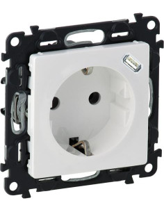 Legrand Контакт ШУКО 2P+E 16A + USB тип C 1.5A 7.5W цвят Бял Valena Life - 753135 - Цена | LEDs4economy