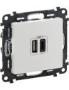 Legrand Розетка 2хUSB за зареждане тип A+C 3A 15W цвят Бял Valena Life - 753106 - Цена | LEDs4economy