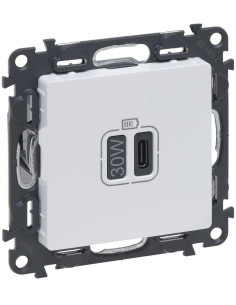 Legrand Розетка USB за зареждане тип C Power Delivery 30W цвят Бял Valena Life - 753155 - Цена | LEDs4economy