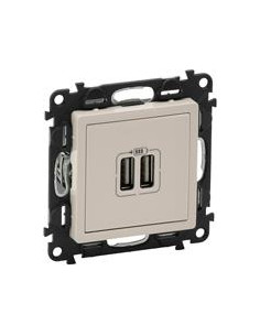 Legrand Розетка 2хUSB за зареждане тип A 2.4A 12W цвят крем Valena Life - 753212 - Цена | LEDs4economy
