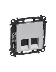 Legrand Розетка 2xRJ45 cat.5e UTP цвят алуминий Valena Life - 753341 - Цена | LEDs4economy